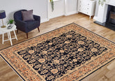 handmade Traditional Kafkaz Blue Brown Hand Knotted RECTANGLE 100% WOOL area rug 8 x 10
